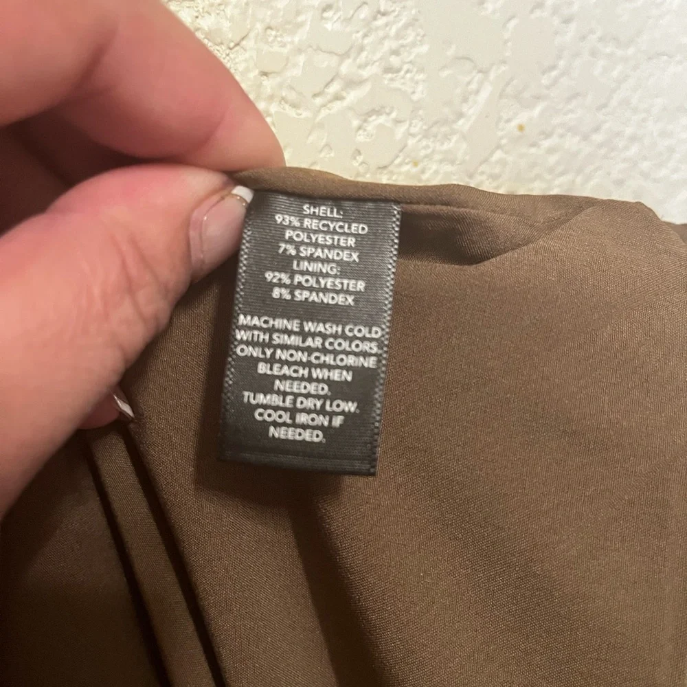 Ashley Graham Faux Suede Long Trench Coat in Olive Brown - Picture 10 of 11
